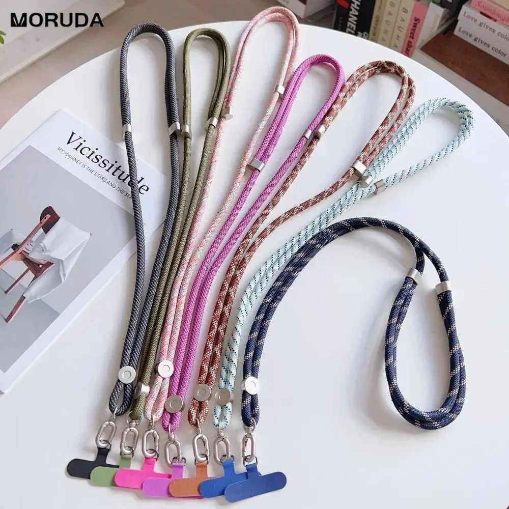 Adjustable Crossbody Long Lanyard for Mobile Cell Phone Colorful Color Collision Necklace Anti-Lost Strap for Phone Cover