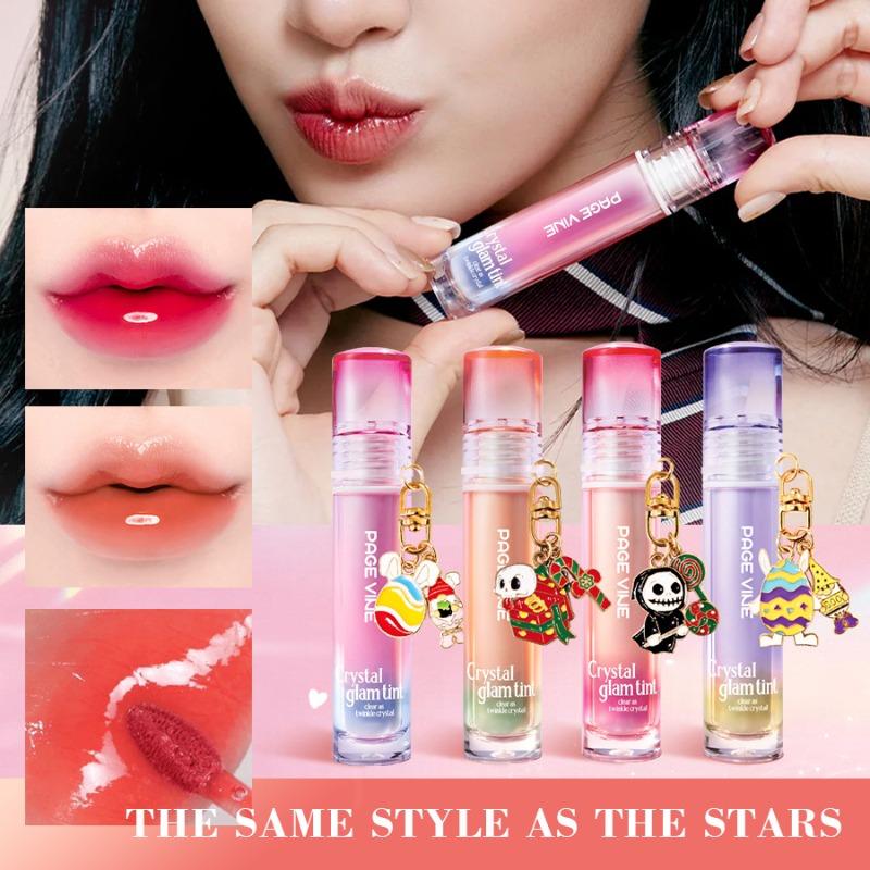 PAGE VINE Mirror Crystal Lip Oil Moisturizing Lip Honey Liquid Lipstick Pure Desire Lip Gloss Non-stick Cup