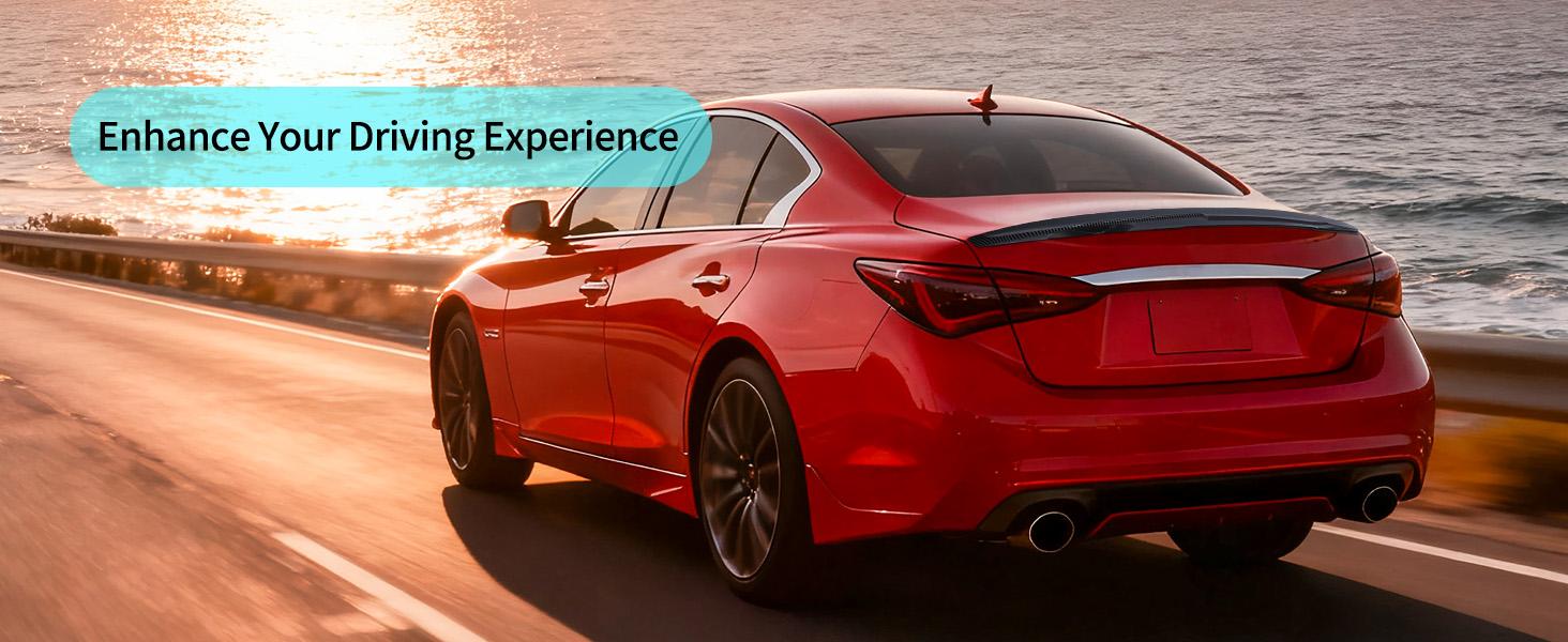 Nilight Spoiler Fit for Infiniti Q50 4 Door Sedan 2014 2015 2016 2017 2018 2019 2020 2021 2022 2023 2024 Spoilers for Cars Rear Spoiler Wing ABS Rear Trunk Lip Accessories, Carbon Fiber Pattern Black
