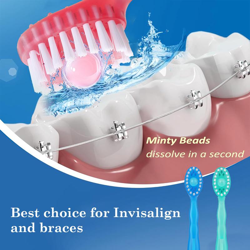 26 PCS 5-in-1 Mini Brushes Disposable Toothbrushes with Toothpaste and Pick, Individually Wrapped, Portable On The Go Toothbrush for Work Travel - 4 Flavors