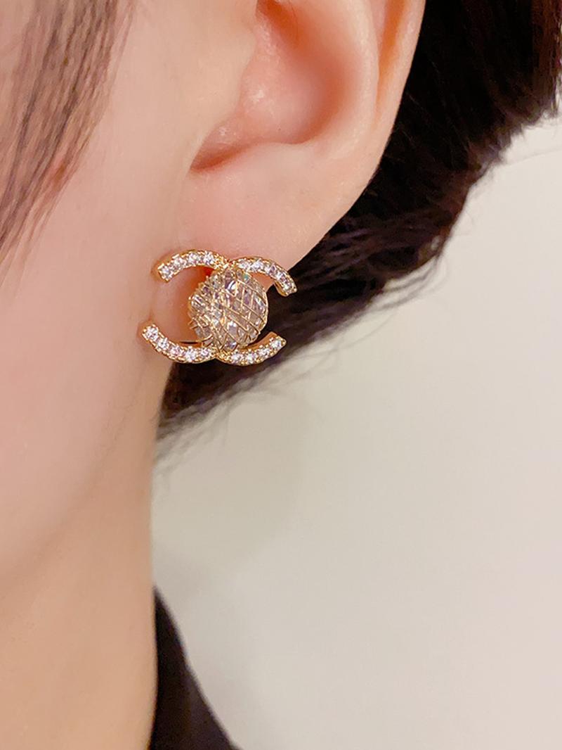 Elegant Zirconia Stud Earrings for Women, Artificial Zirconia Earrings, Fashionable Simple Design, Perfect for Daily Commute, Versatile Ear Rings