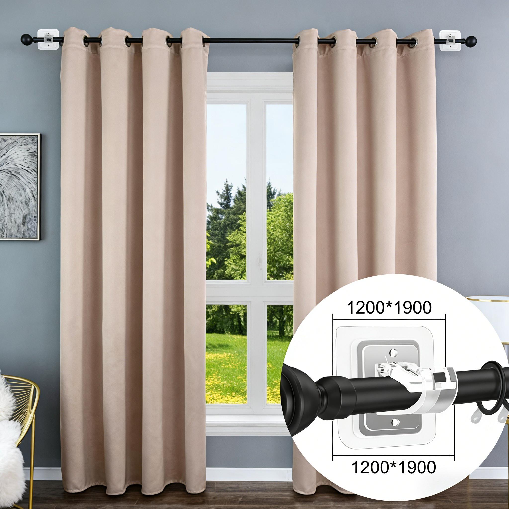 A set of 10PCS Curtain Rod Brackets with Clips,Transparent Drapery Hooks,Rod Hanging,Adjustable Rods Holder,Multipurposefor Curtain Rod Hooks for Livingroom Bathroom Kitchen Bedroom Toilet Apartment