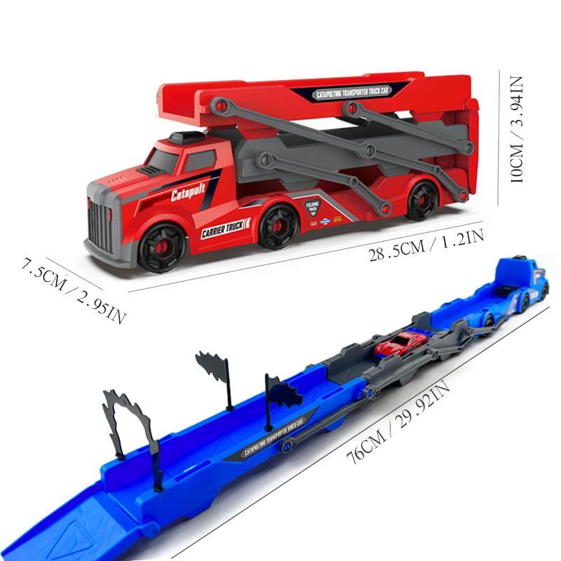 5pcs Deformation Launch Car Set, Foldable Track Vehicle, Storage Cars, Extensible Tracks, Multiple Colors, Boys Toy Gift