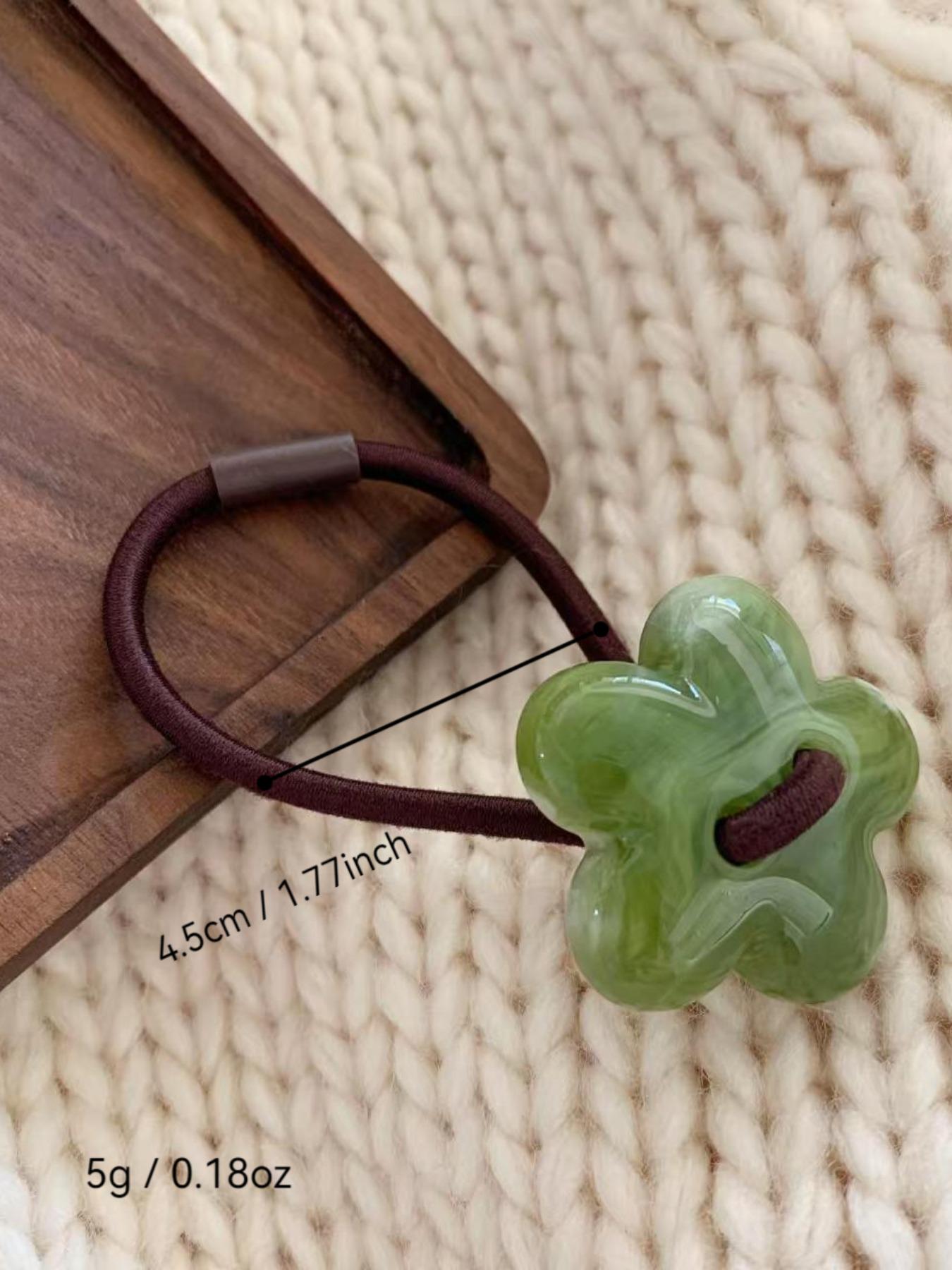 Cute Flower Decor Hair Ties, Colorful Hair Accessories for Women & Girls, Minimalist Headwear Suitable for Thick Hair