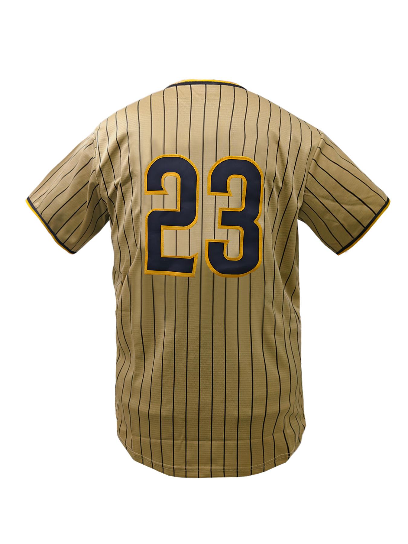 Men's Casual Short Sleeve V-Neck Baseball Shirt,“San Diego” Stitched Baseball Jersey, Loose Fit Breathable Embroidered Design, All Season Outdoor Sports & Daily Wear