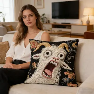 Screaming Goat Pillow Cover Soft Protector Decorative Throw Pillow Case 45x45cm Couch Home Decor for Living Room Sofa Party Gift
