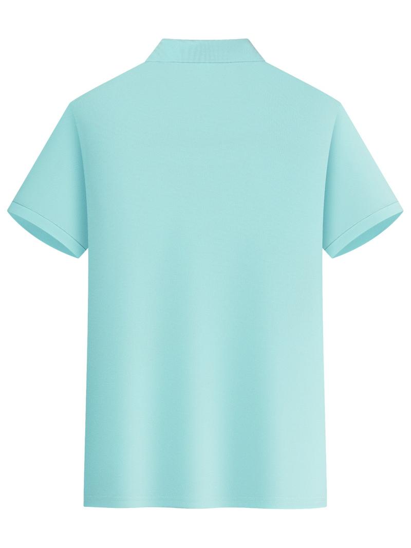 Women's Classic Polo Shirt Short Sleeve T-Shirt, Comfortable Versatile Solid Color Top, Unisex, Perfect for Valentine's Day Work Sports Casual Wear