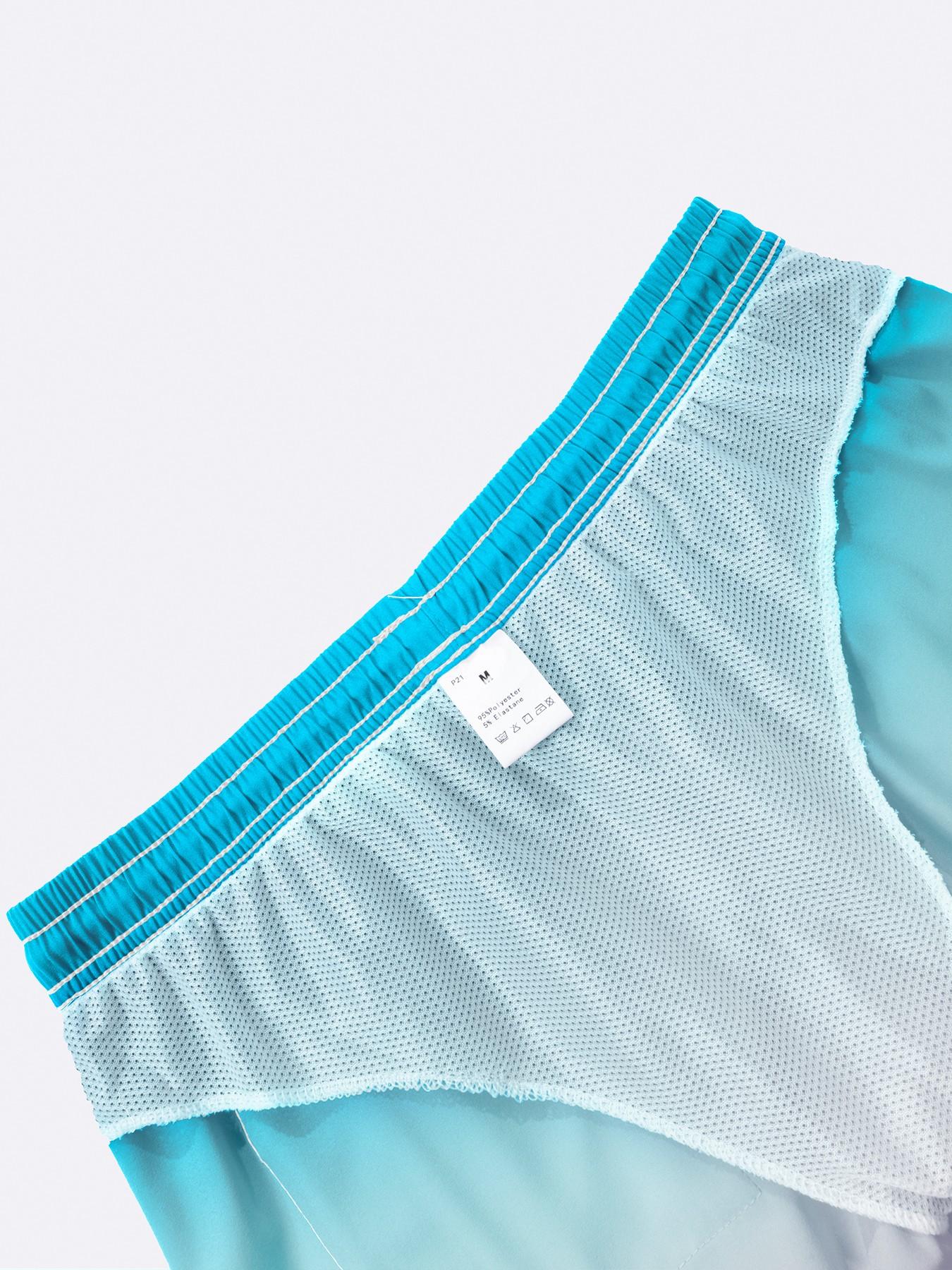 Men's Quick Dry Gradient Board Swim Trunks Side Pockets Ombre Beach Shorts with Mesh Lining Lining Drawstring Waist Flag Stars and Stripes Print Vacation Surfing Shorts