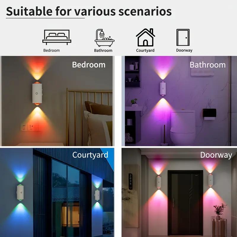 2-Pack Rechargeable RGB LED Motion Sensor Night Lights, Mini Version, with Motion and Light Sensors, Small Wall Lights, Ambient Lights