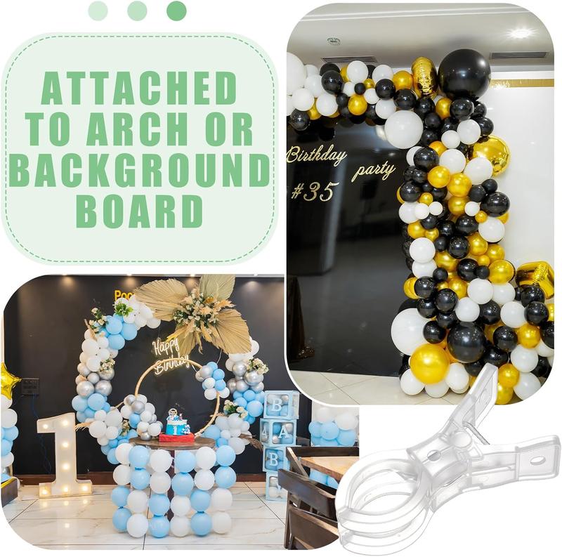 10 Pack Large Balloon Arch Clips Plastic Transparent Backdrop Spring Clamps 3.5 Inch Heavy Duty Clip for Balloon Arch Kit Birthday Decoration Crafts Woodworking Photography Studios Balloon Party Supplies