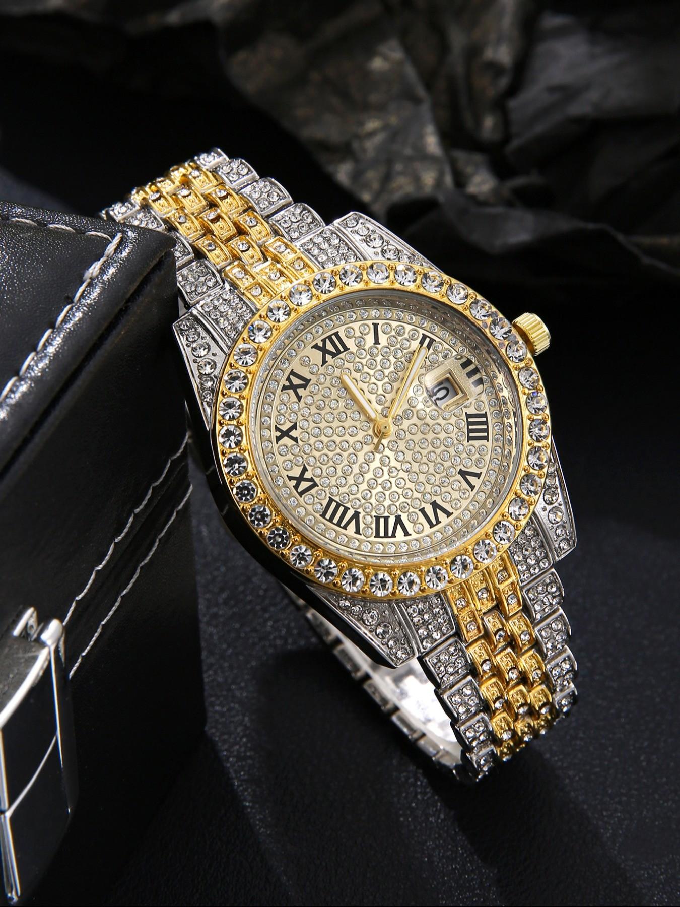Stylish Men's Watch Set 3pcs, Includes Sunglasses and Beads, Perfect for Daily Use, Ideal Gift for Holidays and Special Occasions