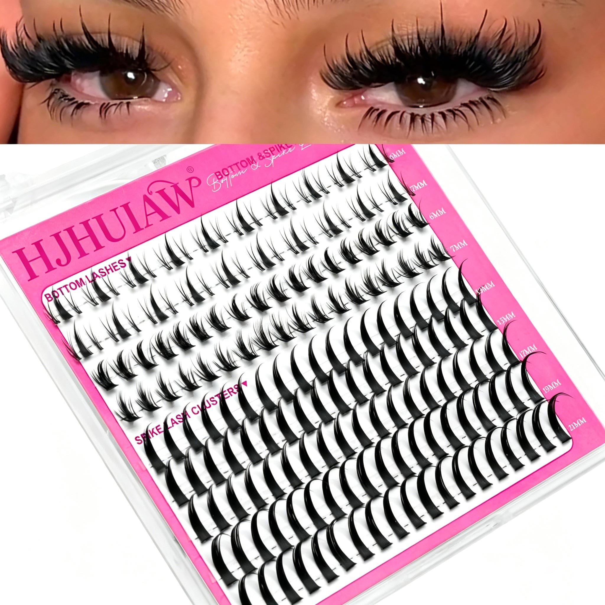 HJHUIAW 4 Styles Lash Clusters Kit 864Pcs Eyelash Clusters Lash Kit Volume Lashes Clusters D Curl DIY Individual False Eyelashes with 2 Bond&Seal Wispy Bulk Cluster Eyelash Extensions Kit De Pestañas