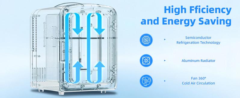 Antarctic Star Mini Compact Refrigerator with Gaming Light, 4L Capacity/6 Cans Portable Mini Fridge, for Bedroom,Car,Office and Dorm, Small Cooler for Cosmetics, Beverage and Food, White