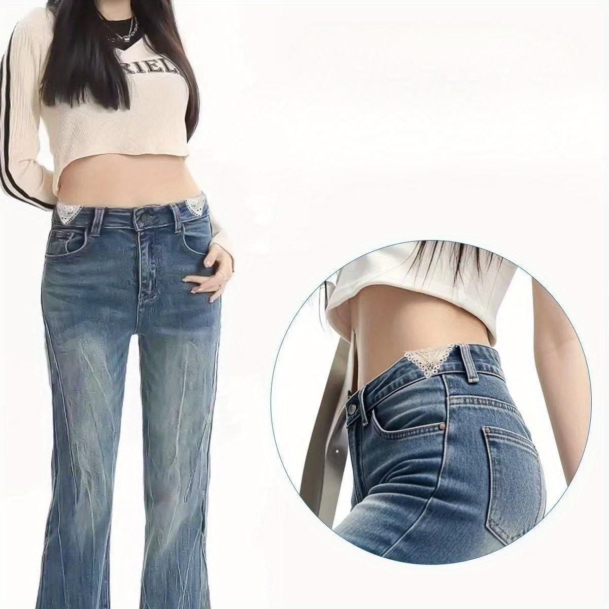 Embroidered waist extension piece for jeans -5pcs, hand sewn waist extension for secure installation, waist circumference for larger size, water washable, adjustable and extended