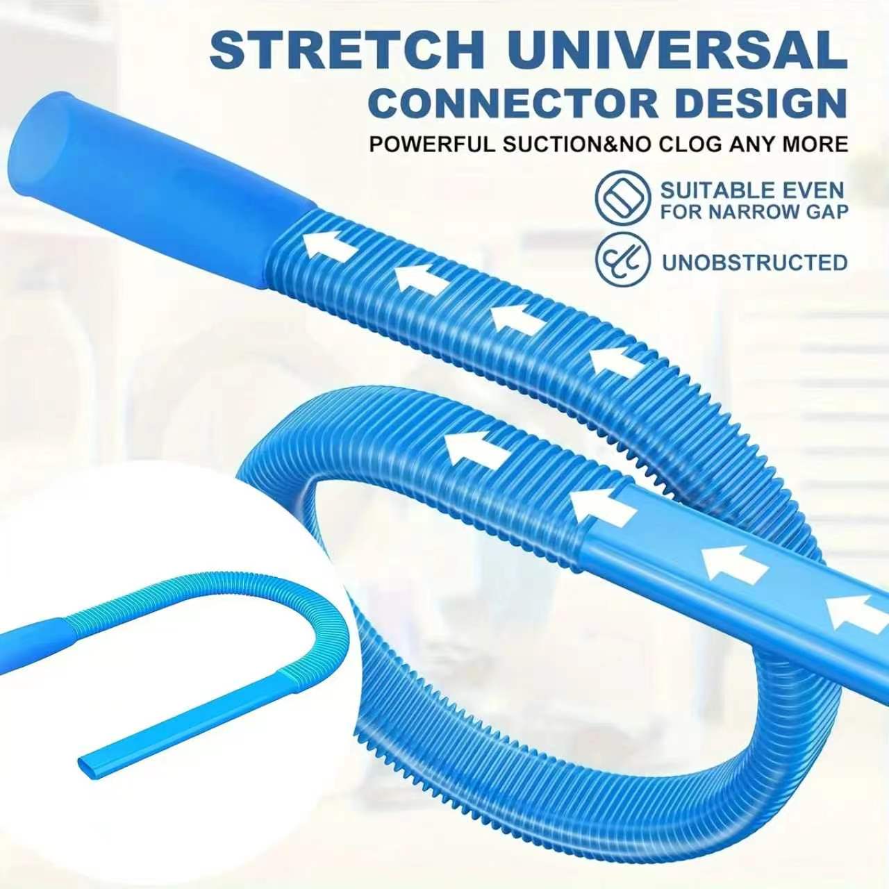 Dryer Vent Cleaner Kit, Dryer Lint Vacuum Attachment with Stretch Universal Connector, Dryer Vent Cleaning Tool, Blue, House Cleaning Gadgets