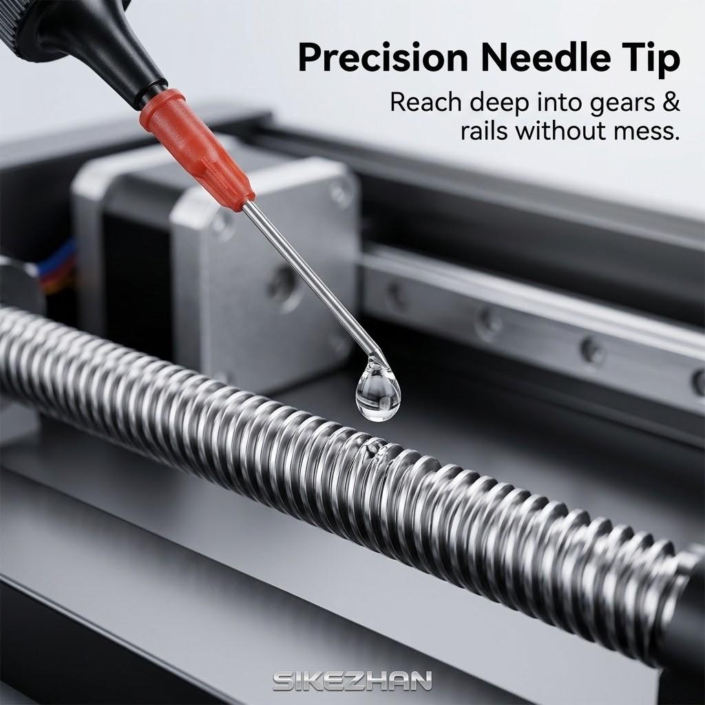 60ml Professional 3D Printer Maintenance Oil with Precision Needle Tip, Universal Mechanical Oil for Smooth Silent Operation, Anti-Wear Friction Reducer for Z-Axis Rails and Lead Screws SIKEZHAN