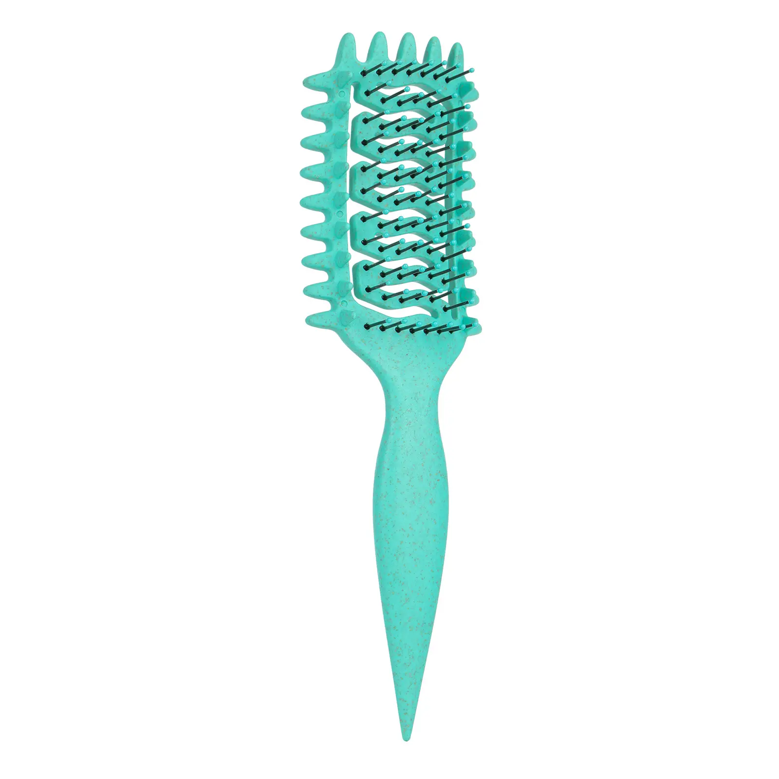 1 Piece Curly Hair Brush, Hollow Comb with Nylon Bristles and Abs Handle, Suitable for All Hairstyles, Dry and Wet Use, Hair Styling Tool