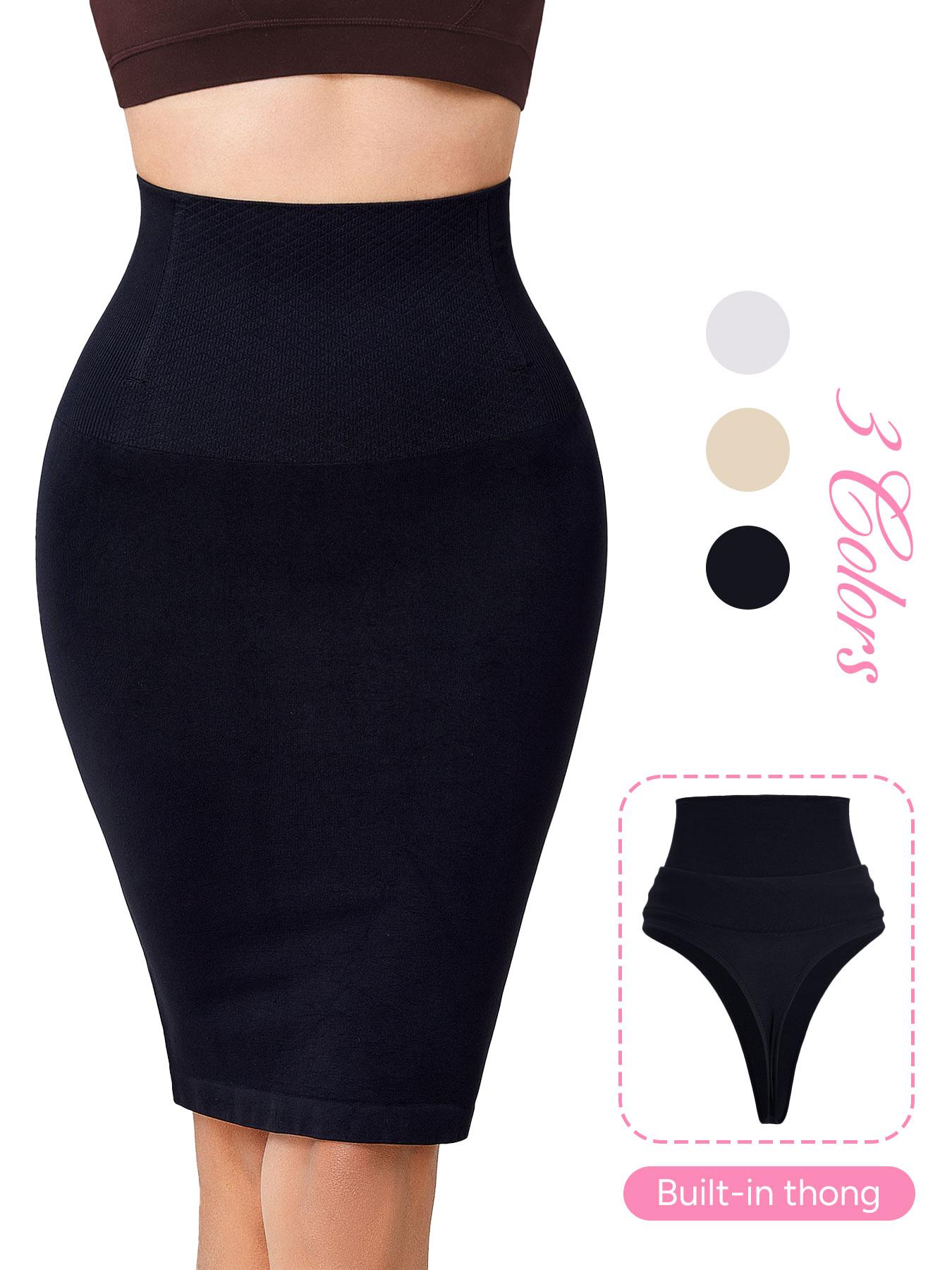 Women's Shaping Waist Cincher Skirt, Seamless One-Piece Design, 4 Steel Bones, Short Dress, Multi-Use Thong Built-In, Fashionable & Comfortable, Shapewear