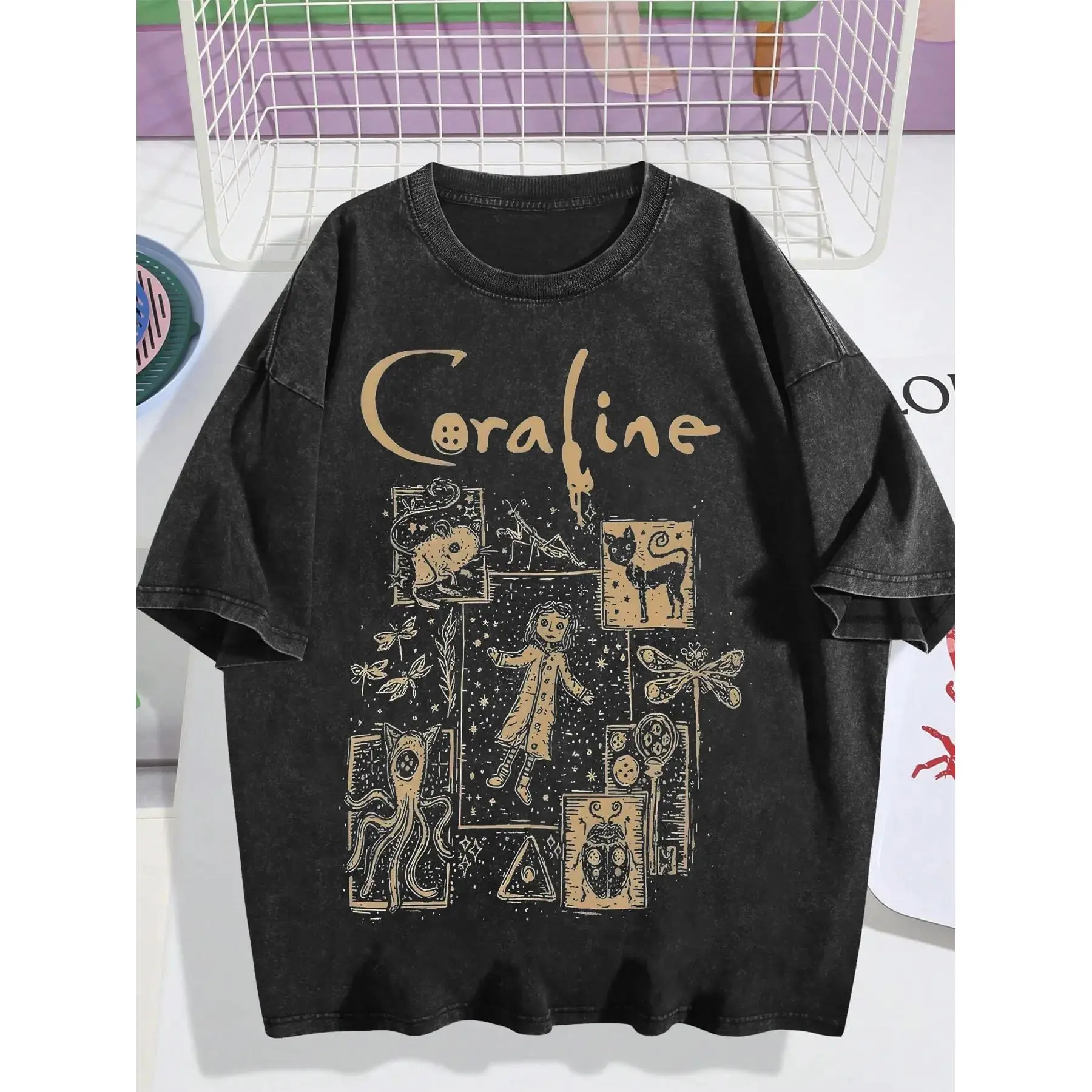 Women's Baggy Loose Short Sleeve Round Neck Vintage Tshirt - Comfortable Versatile Texture Top, Casual Young Fashion Shirts for Women, Ideal for Vacation & Outdoor Daily Wear