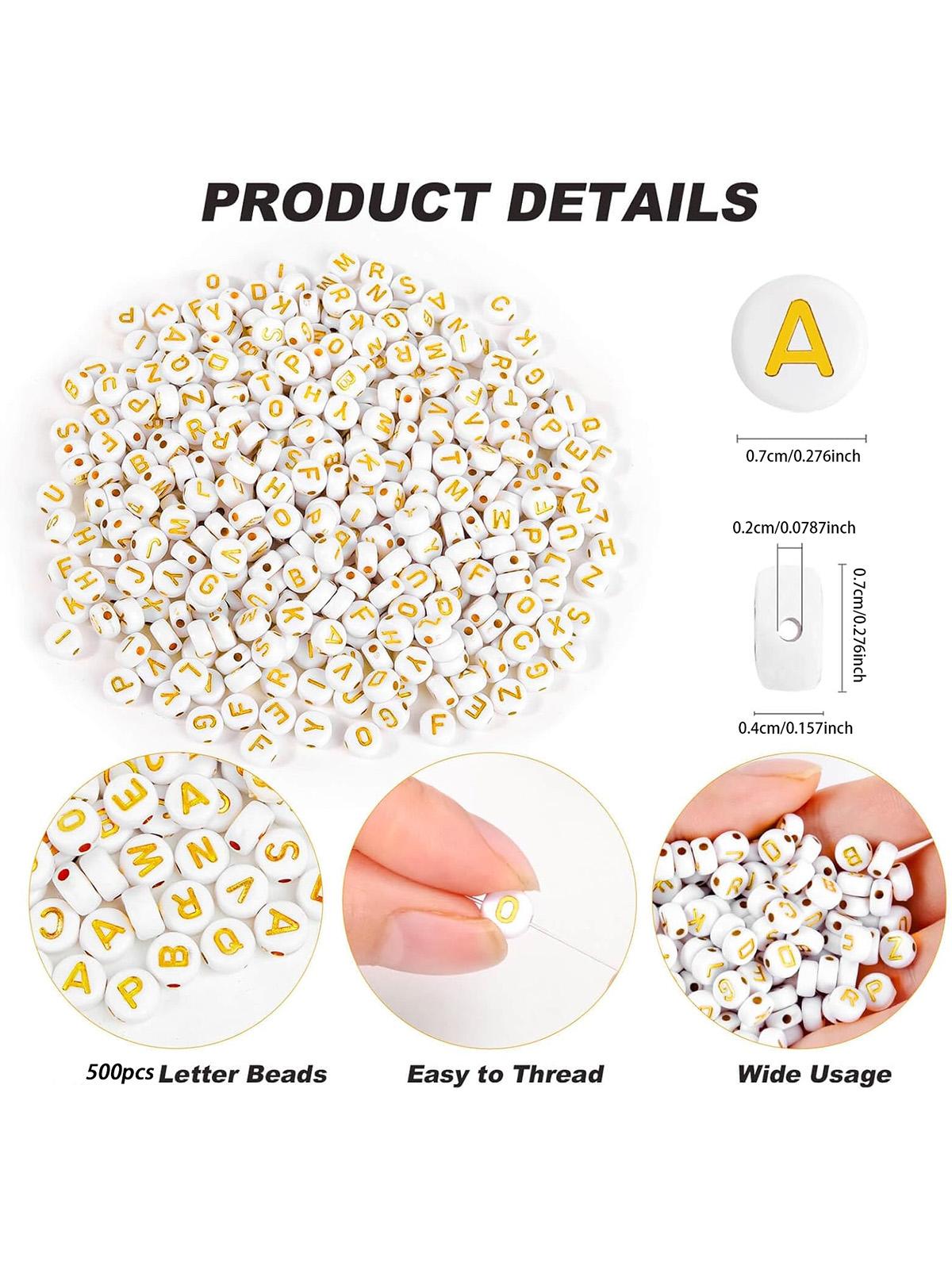 500 Acrylic Round 7mm Letter Beads Set, DIY Jewelry Making, Ideal for Bracelets, Holiday Gifts, Keychains, Craft Projects