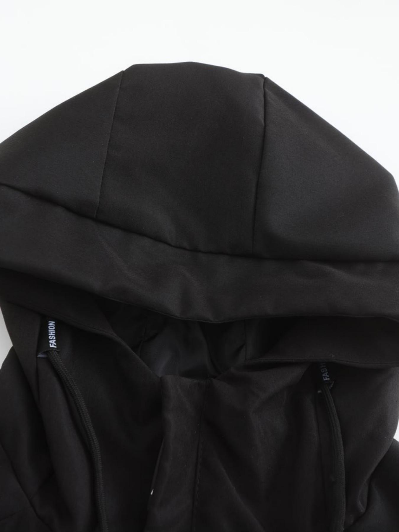 Men's Fashionable Huk Logo Jacket, Zipper Pocket, Casual Hooded Design, Polyester Material, Spring & Fall Wear, Slim-Fitting Outerwear