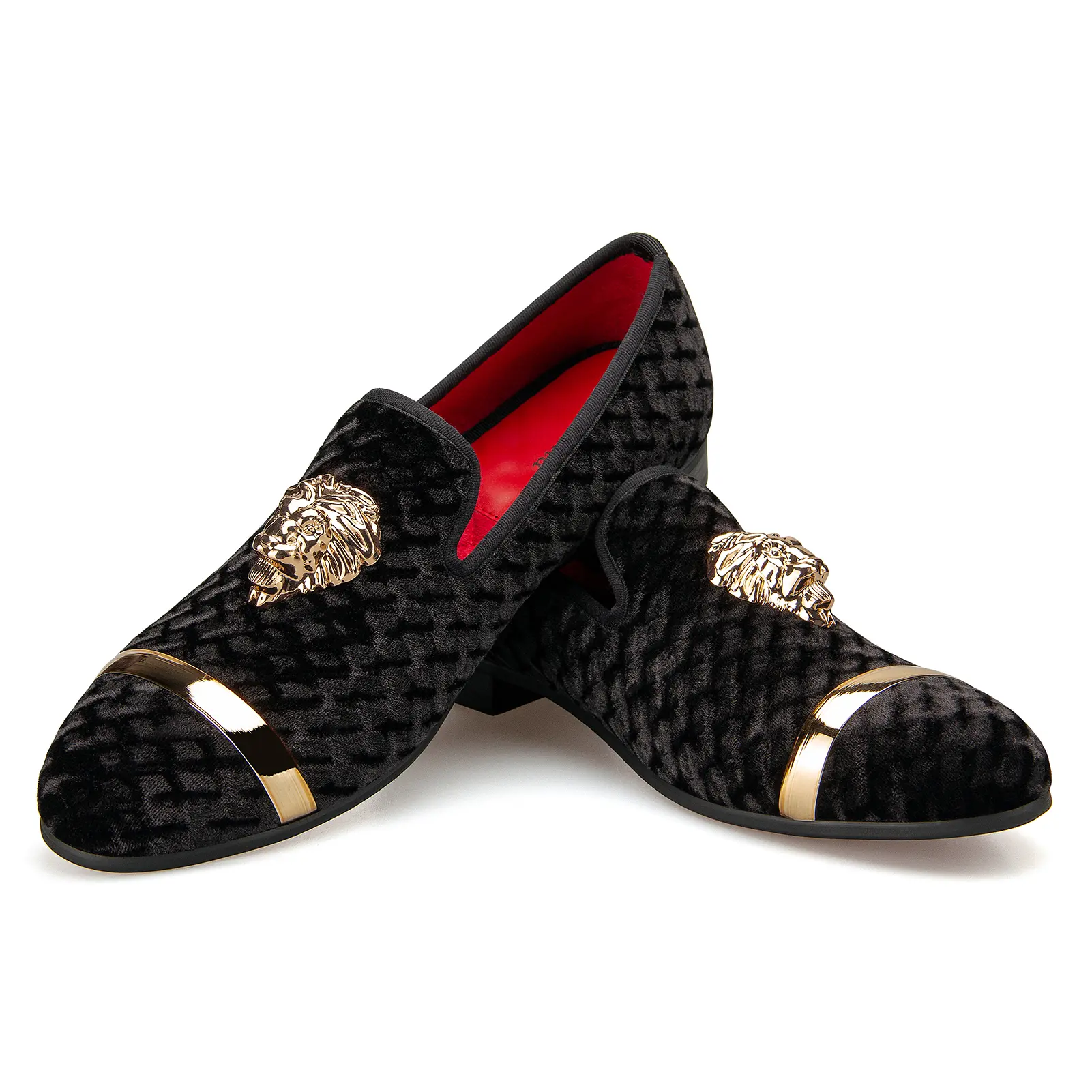 Meijiana Loafers for Men Men's Rhombus Velvet Loafers White Wedding Dress Shoes Men's Gold Buckle, White-06, 13 US
