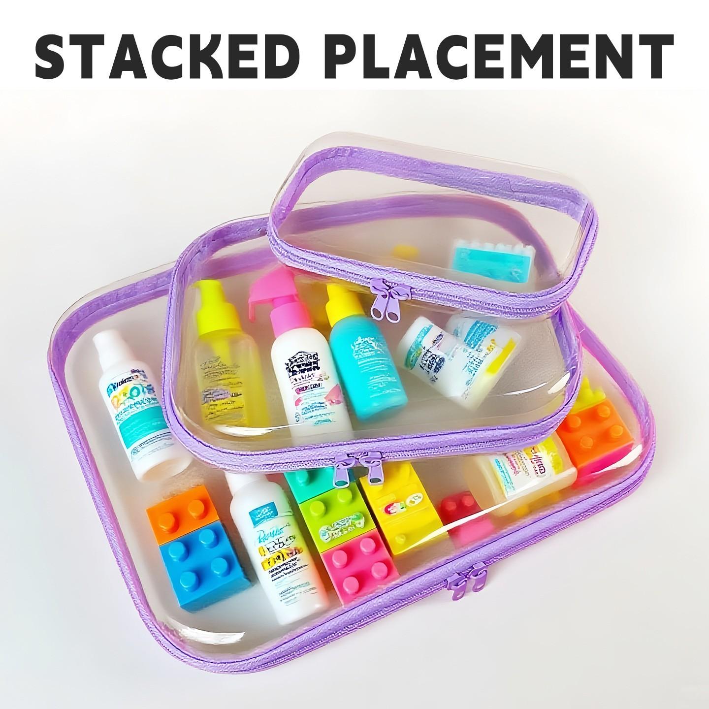 Transparent Storage Box Set, Toy Marker Makeup Organizer Bag, Cosmetic Storage Box, Home Socks Underwear Zipper Desktop Container, Universal Use, Multifunctional Organizer