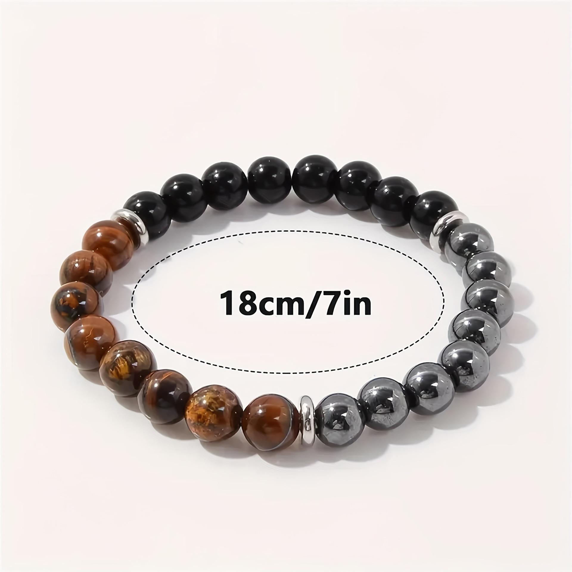 Protection Bracelet Black Tourmaline & Tiger's Eye & Hematite Healing Crystal Bead Gorgeous Beads Stone Gemstone Jewelry Energy Healing Love Girlfriend Boyfriend Souvenir Valentine Father Mother  Anniversary New Year Christmas Halloween Birthday Gift