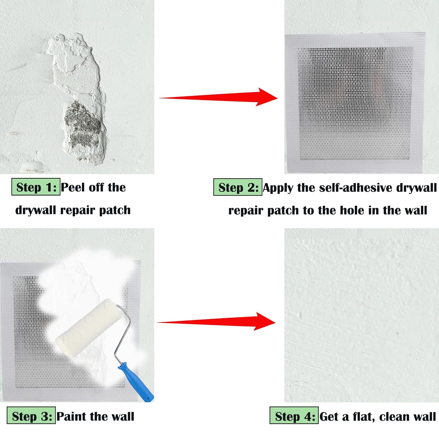3 count 7.87 inch Drywall Repair Patch Kit for Large Holes Quick Fixes/Sheetrock Ceiling Drywall Plaster,  Wall Repair Patch