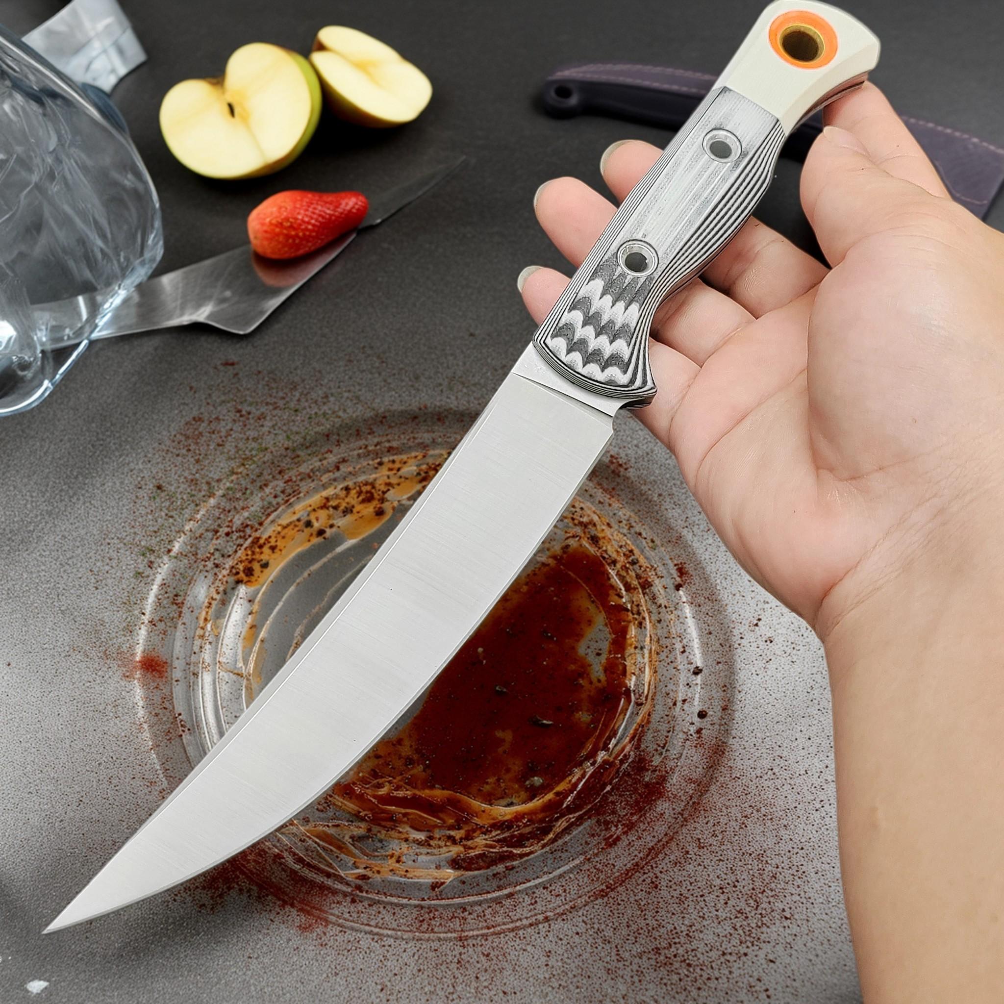 15500 Kitchen Household Fixed Knife D2 SteelBlade, Two-Tone Handle, with Kydex Sheath,Suitable for Cutting Meat and Fruit Specialized Knife 15500 Kitchen Household Fixed Knife D2 SteelBlade, Two-Tone Handle, with Kydex Sheath,Suitable for Cutting Meat and Fruit Specialized Knife