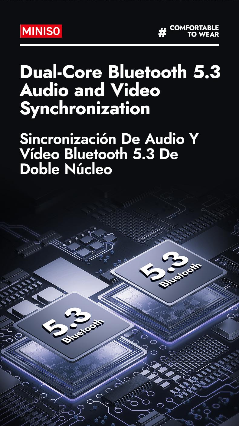 MINISO MS155 OWS Wireless Earphones Bluetooth 5.3 ENC Headphones HiFi Sound Long Playtime Earbuds Waterproof Open Ear Headsets Electronic Audio& Video