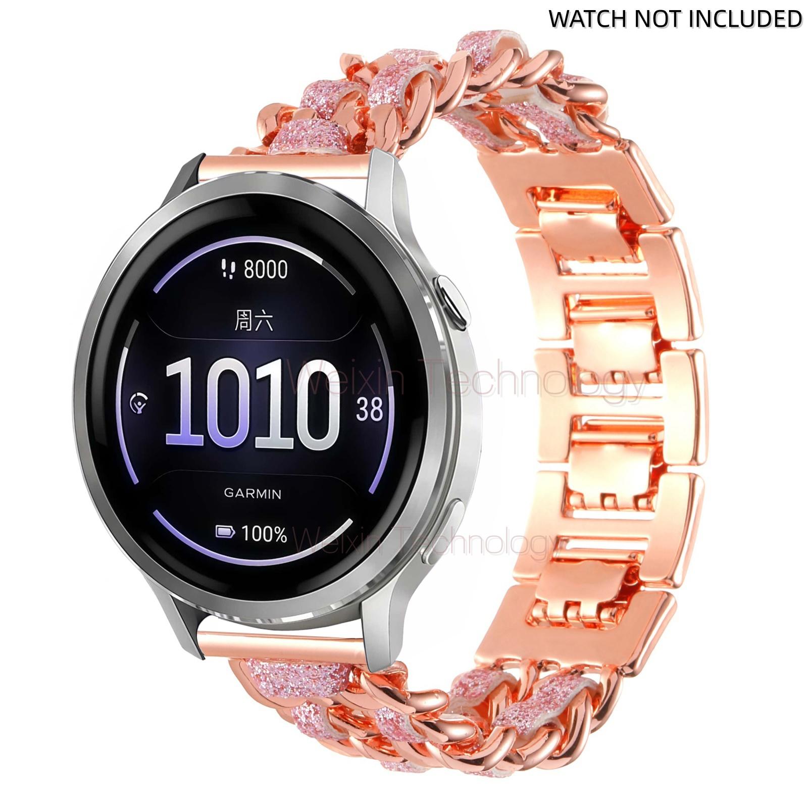 Suitable for Garmin Venu 3 strap 45mm/Venu 4 45mm/Venu2/Vivoactive 4, 22mm quick release steel metal strap replacement strap, suitable for Forerunner 570-47mm/265/255 women's Cuban strap