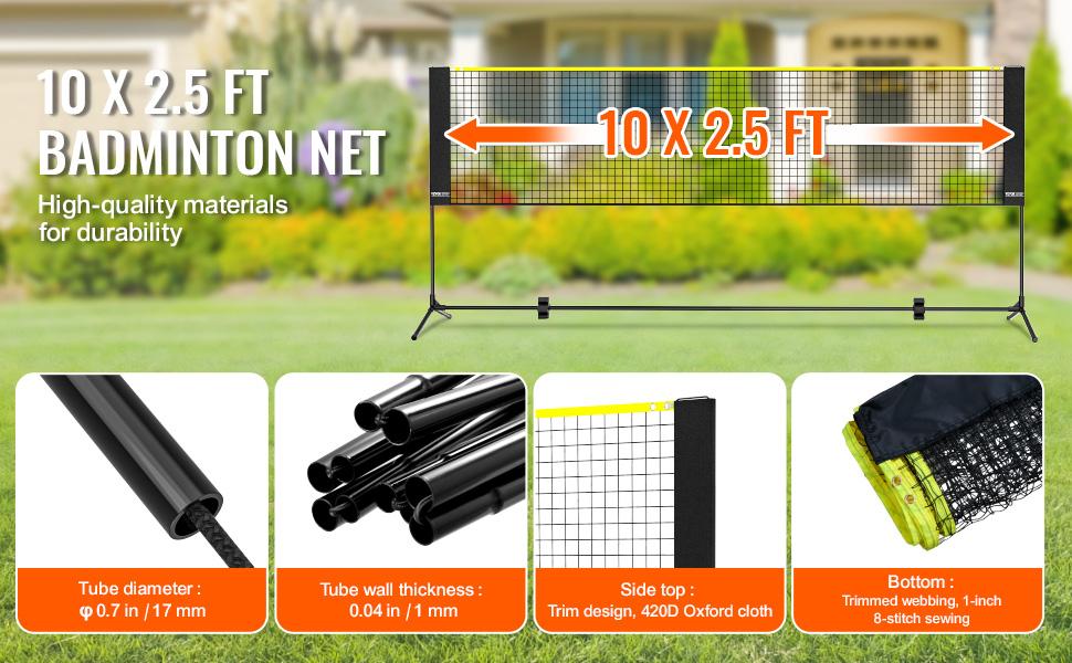 fathersdaygift VEVOR Badminton Net, Height Adjustable Volleyball Net, 10ft Wide Foldable Pickleball Net, Portable Easy Setup Tennis Net Set with Poles, Stand and Carry Bag, for Kids Backyard Game Indoor Outdoor Use fathersdaygift VEVOR Badminton Net, Height Adjustable Volleyball Net, 10ft Wide Foldable Pickleball Net, Portable Easy Setup Tennis Net Set with Poles, Stand and Carry Bag, for Kids Backyard Game Indoor Outdoor Use