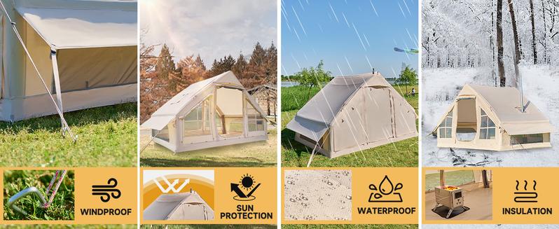 Lilypelle Inflatable Tents for Camping, Blow Up Tent with Hand Pump, Easy Setup Inflatable Hot Tent with Stove Jack, Waterproof Oxford Air Glamping Tents for Camping Adult 4-6 Person Lilypelle Inflatable Tents for Camping, Blow Up Tent with Hand Pump, Easy Setup Inflatable Hot Tent with Stove Jack, Waterproof Oxford Air Glamping Tents for Camping Adult 4-6 Person