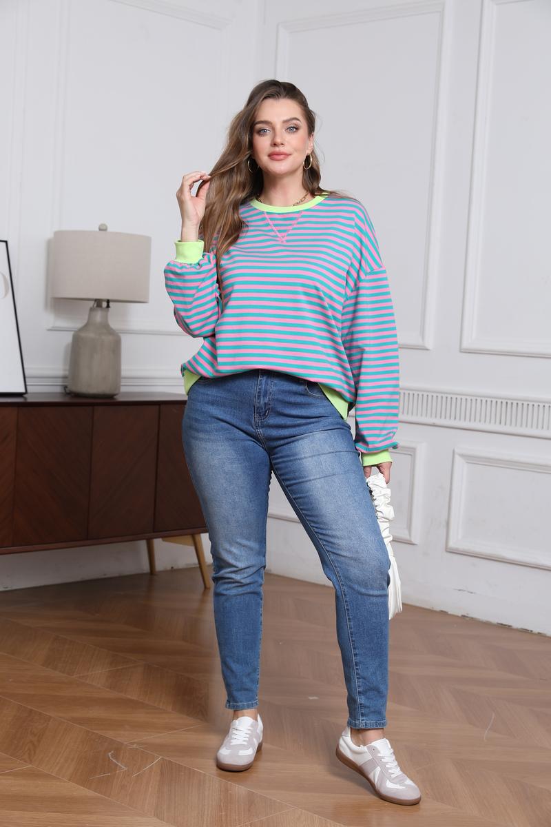 Women Oversized Women Sweatshirt Long Sleeve Crewneck Shirts 2025 Fall Fashion Pullover Sweater Trendy Clothes