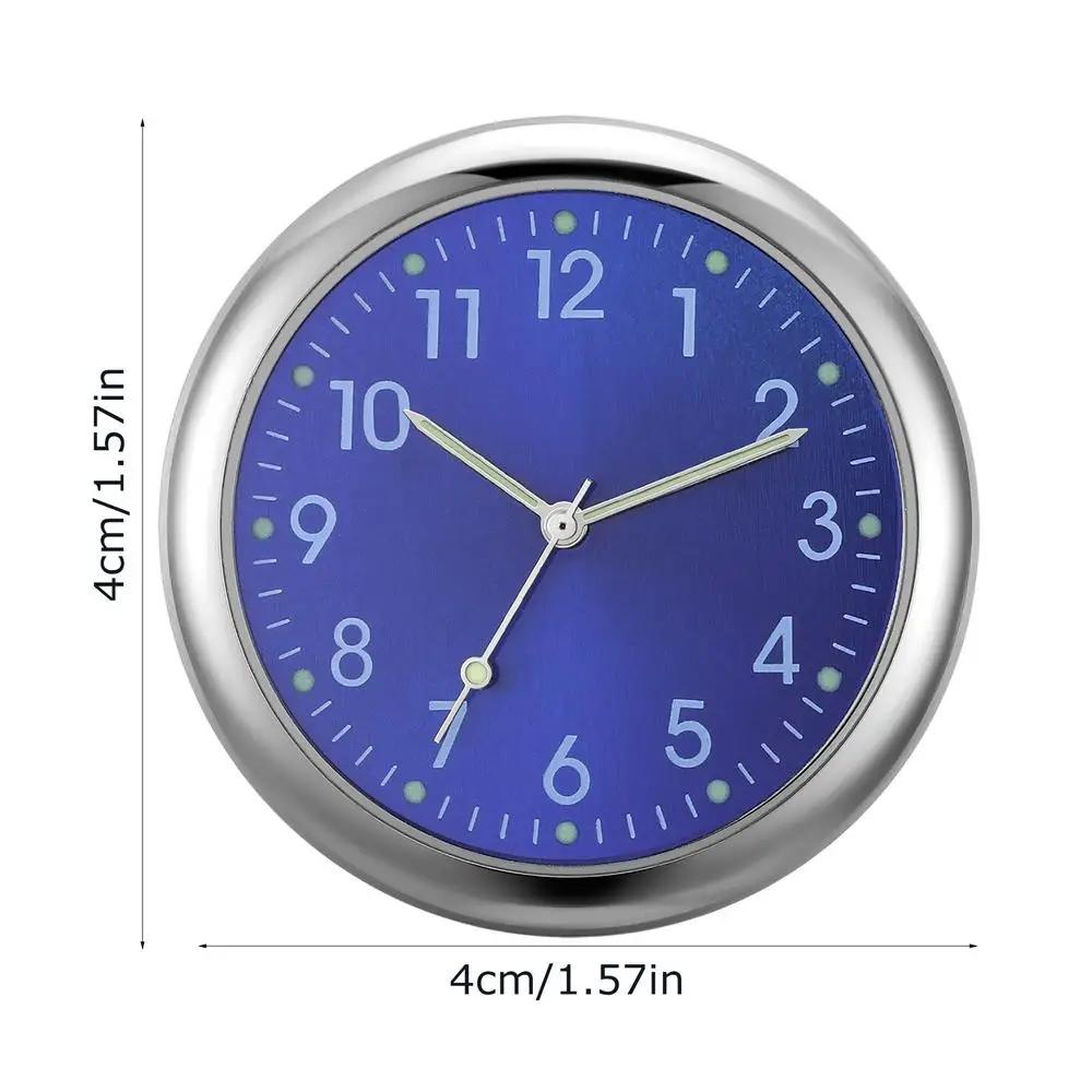 Small Shiny Analog Car Dashboard Clock, Replacement Quartz Automotive Watch, Stick-On Design, Perfect for Car Interiors