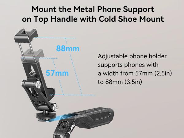 SmallRig Metal phone holder with Cold Shoe Mount, Universal Cell Phone Mount Adapter Support Free Adjustment Joints,Phone Tripod Mount for iphone17 Pro/MAX, for Samsung Galaxy and Other Phones 4382 Electronics Accessories Smartphone