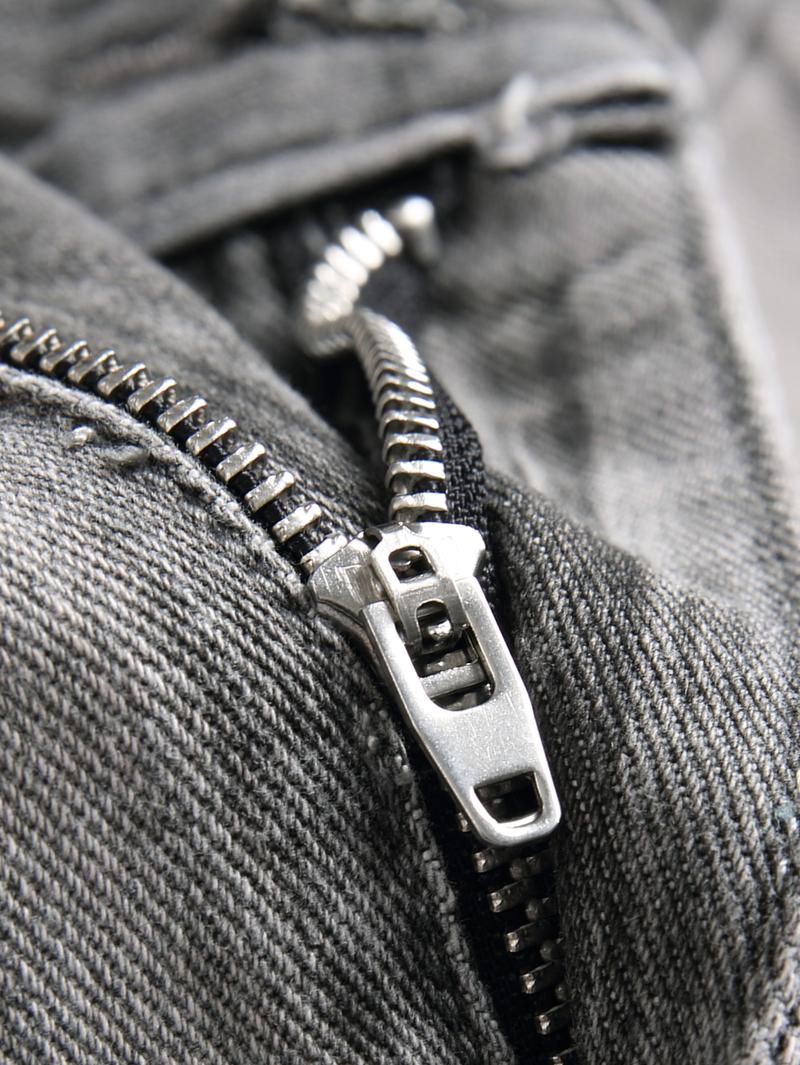 Men's Classic Basic Grey Trouser, Fashion Street Style Breathable And Comfortable Jeans, Autumn Denim Pants Suitable For Various Occasions To Wear