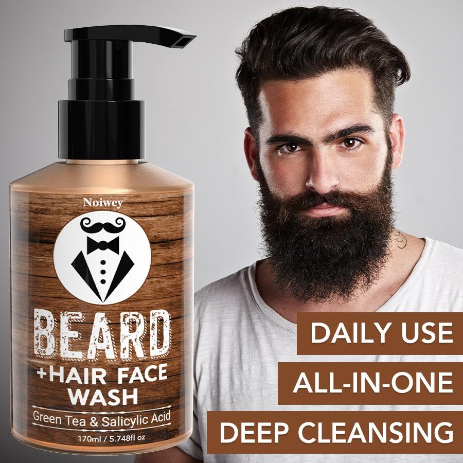 170ml Beard 3 in 1 for Hydration And Care, Featuring Green Tea & Salicylic Acid, Beard Hair face wash, And Beard Cleaning MILK, Designed for Gentle, Mild Cleansing And Moisturizing, Ideal for Maintaining Men'S Beards cleansing,The best choice for gifts