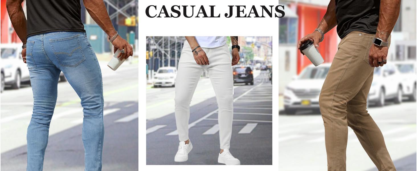 TUREFACE Mens Jeans Slim Fit Skinny Denim Stretch Tapered Jean Pants TUREFACE Mens Jeans Slim Fit Skinny Denim Stretch Tapered Jean Pants