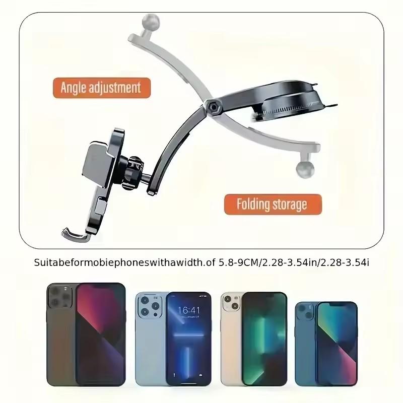 Universal Car Phone Mount with Ultra-Strong Suction Cup, Dashboard & Windshield Cell Phone Holder, Stable 360° Rotation Hands-Free Cradle, Car Phone Stand, Cell Phone Holder for Car