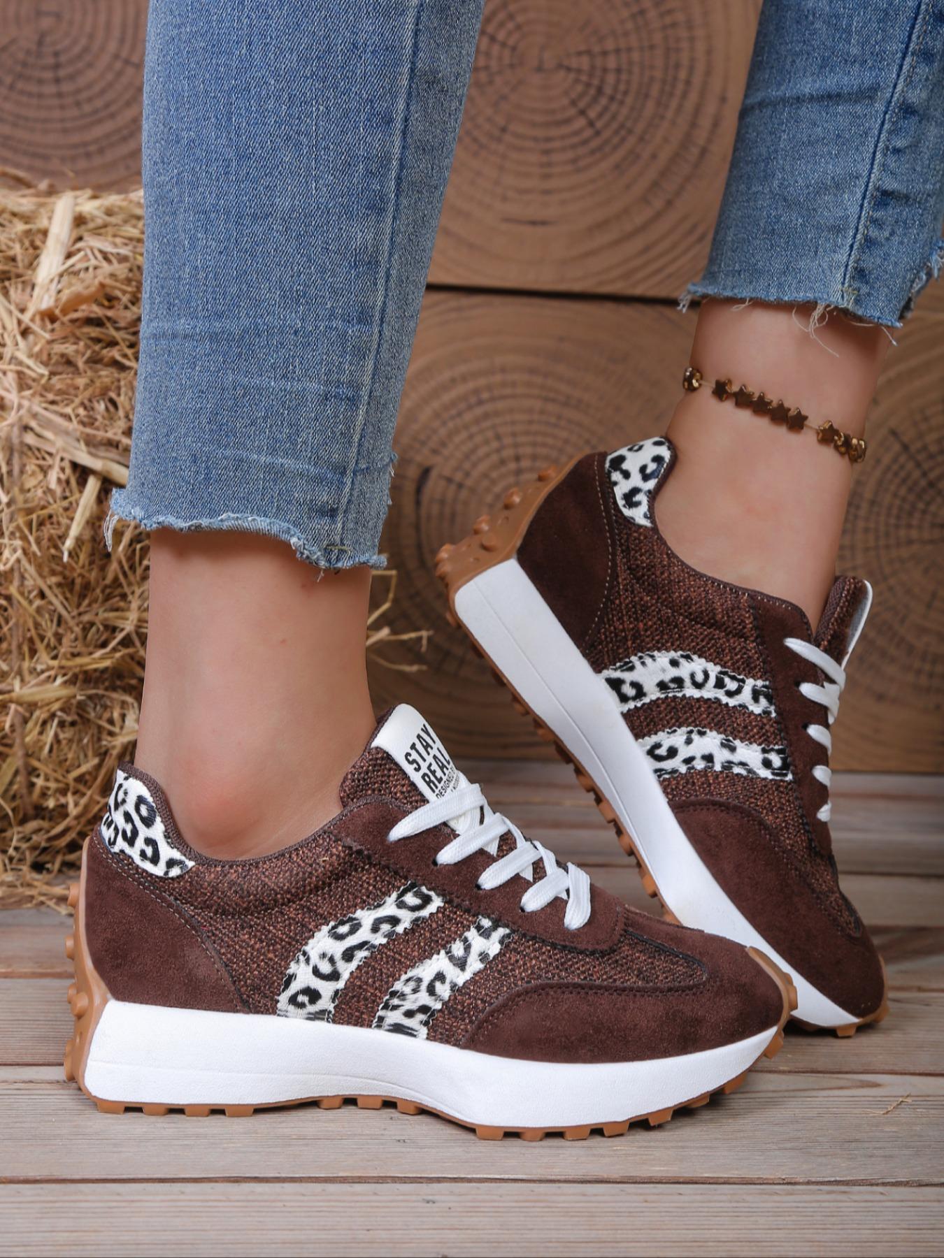 Women's Sporty Argo Shoes Spring & Fall Elegant Fashion Casual Round Toe Low Top Lace-Up Thick Sole Versatile Outdoor Running Shoes