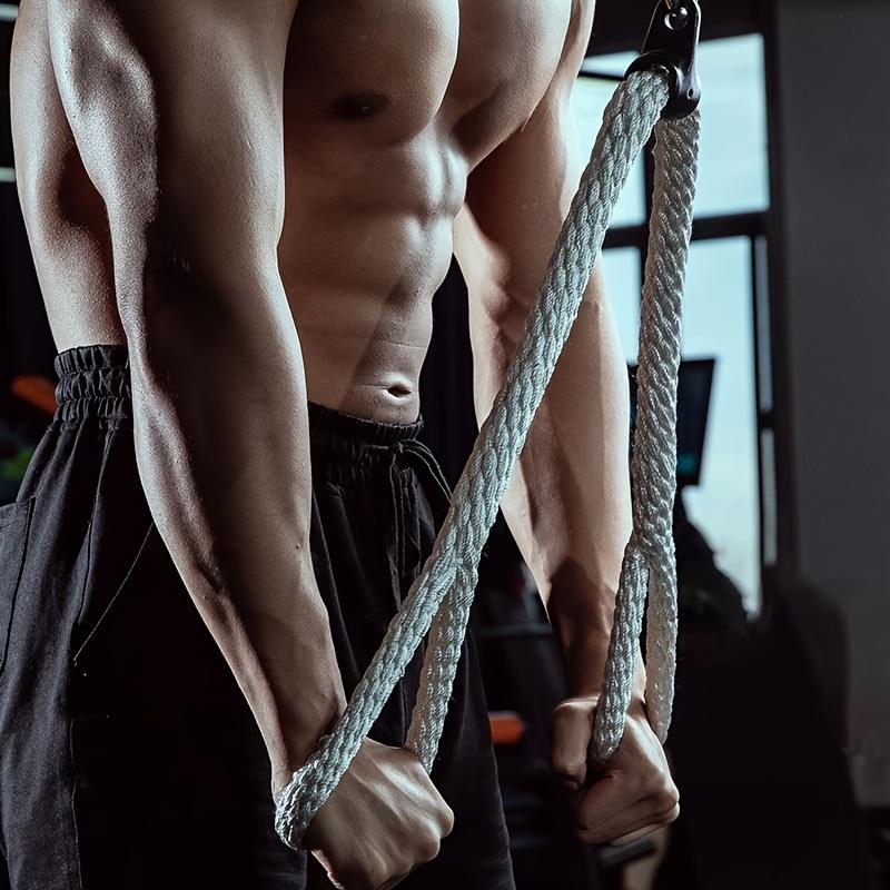 Nylon Tricep Rope Pull Down Handle, Straight Arm High Cable Machine Attachment, Fitness Equipment Accessory for Strength Training