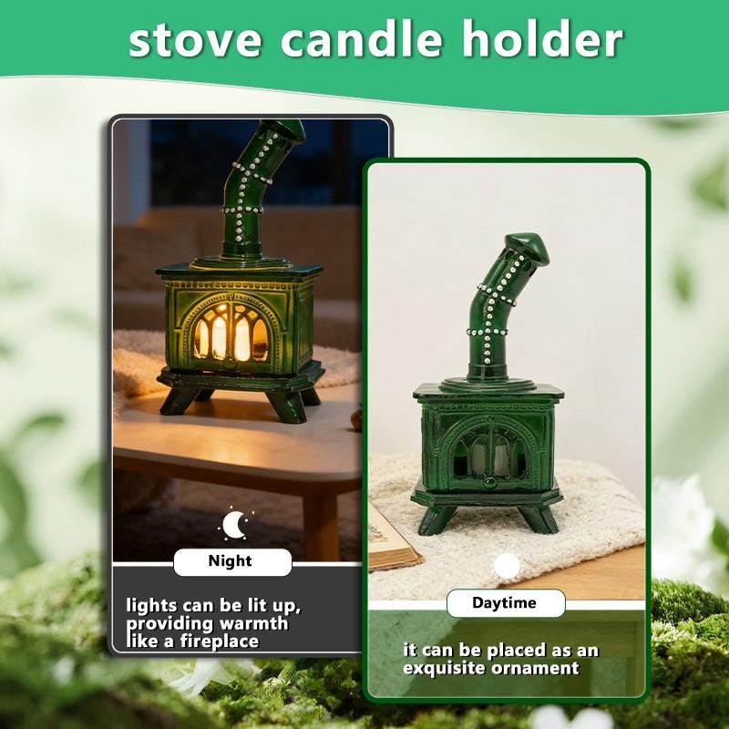 Kids' Favorite Decorative Items, Beautiful Home Ornaments, Small Fireplace and Cat Oil Lamp Wreath Magnets, Christmas Atmosphere Miniature Decorations