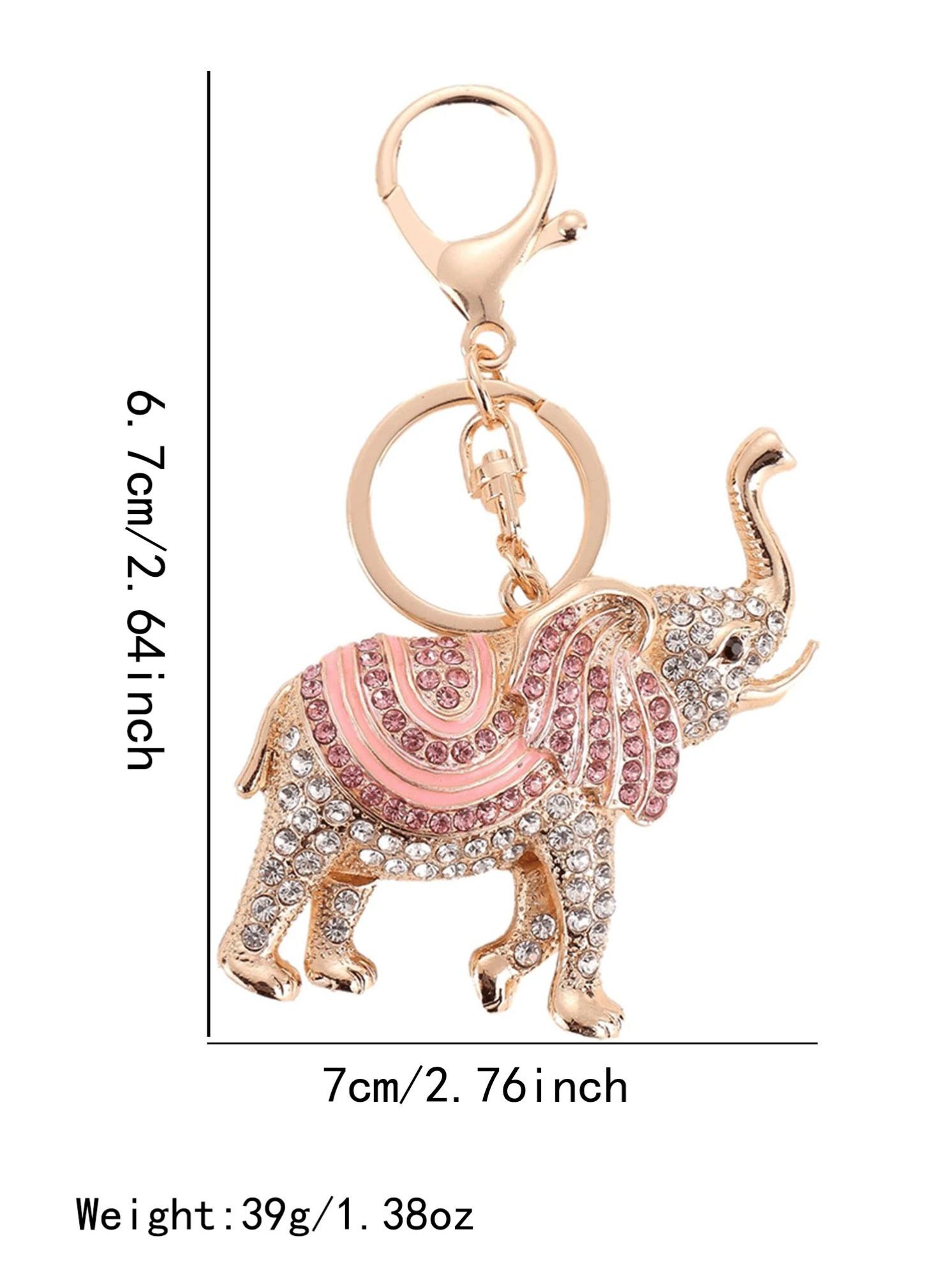 Rhinestone Elephant Hollow Out Pendant Keychain Charm, Bling Bling Keychains, Sparkling Keychain, Elegant Lady Bag Key Holder, Fashionable Alloy Keychain, Aesthetic Keychain, Fashionable Accessory for Women