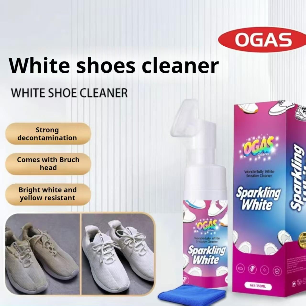 Shoe Cleaner, Sports Shoe Stain Remover, Whitening Agent, Foam Cleaning Solution, No Rinse Dry Clean, Easy to Use