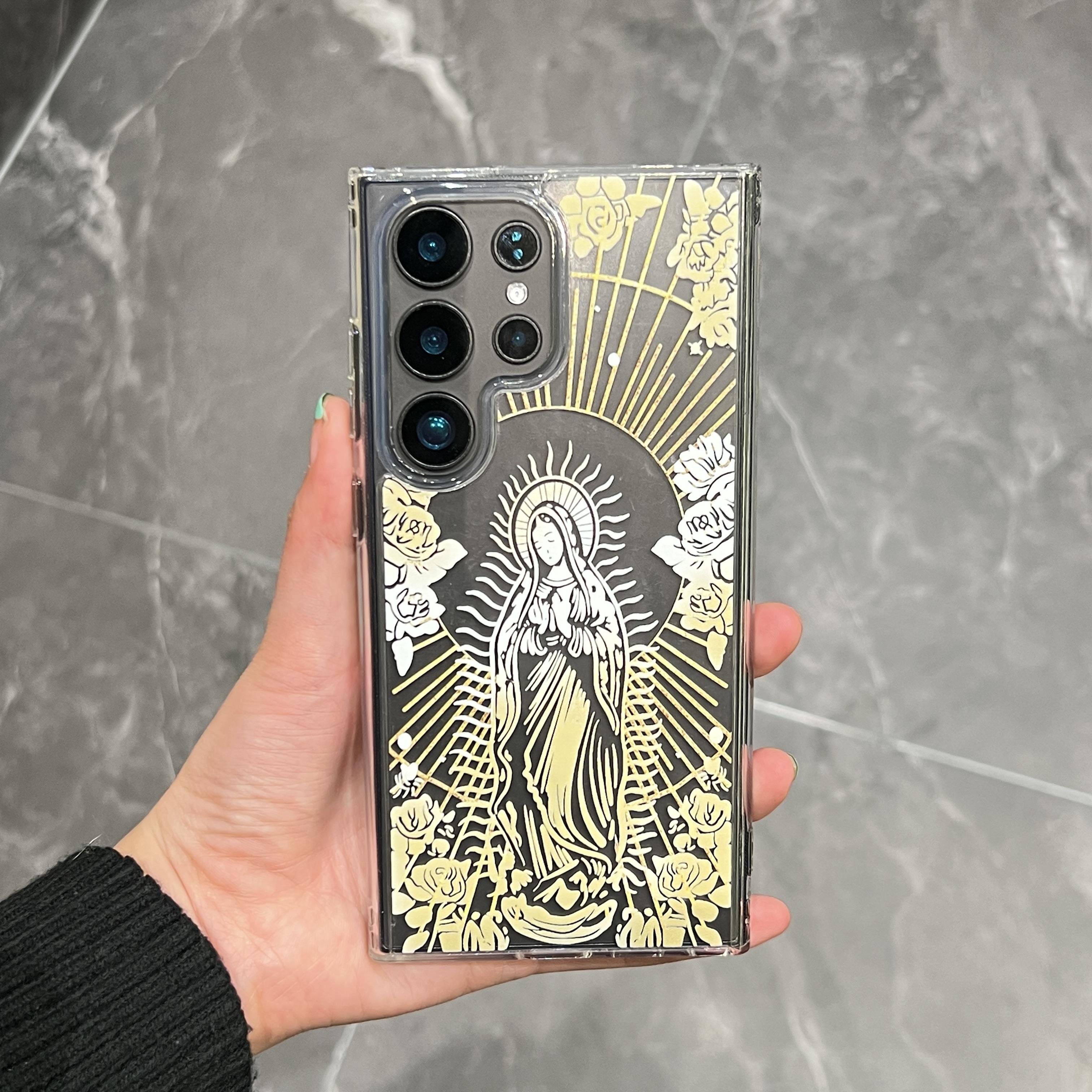 Virgin Mary Pattern Phone Case, All-inclusiveClear Soft TPU Shockproof Cover PhoneAccessories Compatible with  Samsung S24Ultra S23Plus S22Plus S23 S22