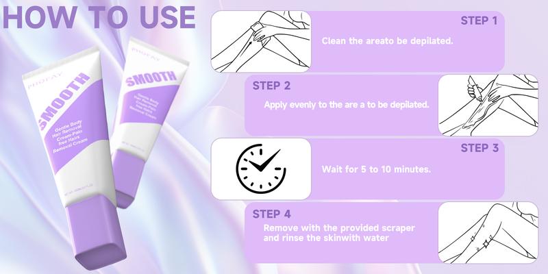 PHOFAY Gentle Body Hair Removal Cream - Painless & Smooth for Sensitive Skin | All Over Body Use | 100ml