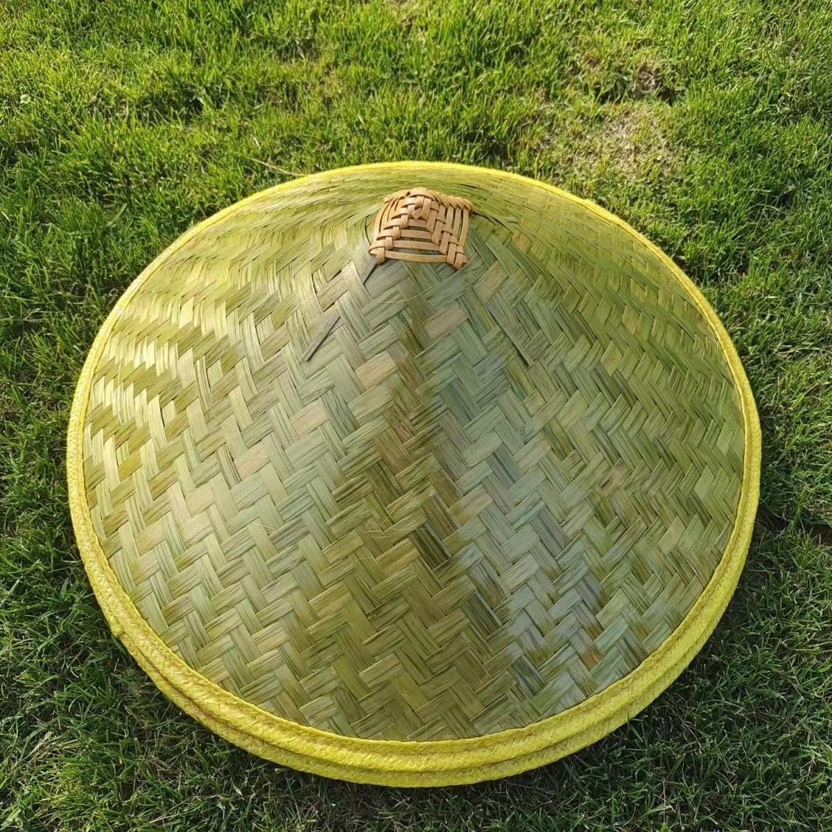 Wide Brim Bamboo Straw Hat, Woven Sun Hat for Men and Women, Lightweight Outdoor Work Hat for Gardening, Fishing, Farming, Travel and Sun Protection