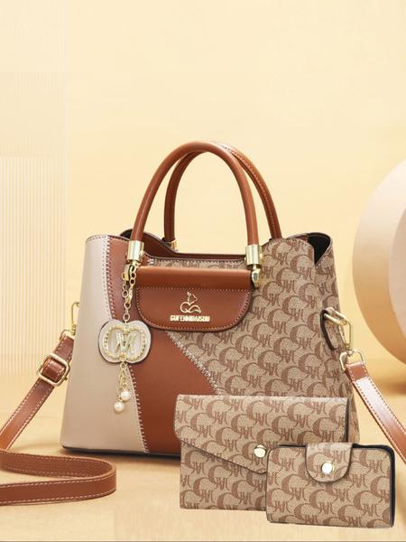 Classic Fashion Versatile Shoulder Bag, High-End Vintage Print Crossbody Backpack, Large Capacity Women's Bag, Casual Handbag Satchel, Casual Geometric Pattern